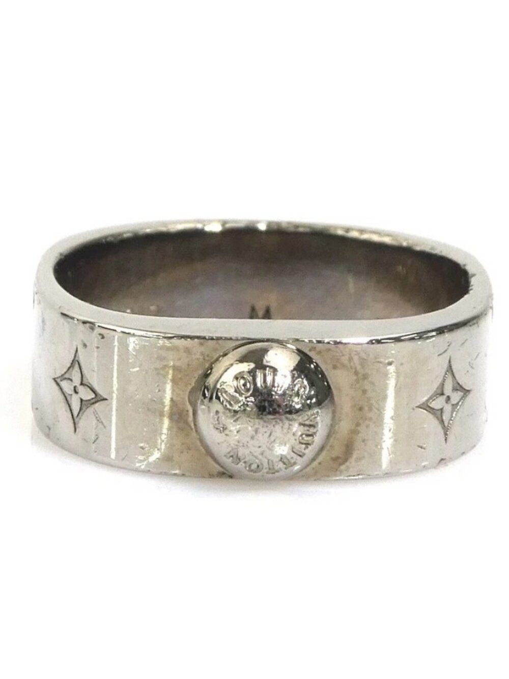 LOUIS VUITTON Nanogram Ring Silver Metal M00217